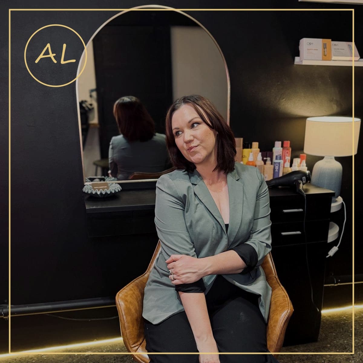 Amber Linane makeup artist in her Queensland studio